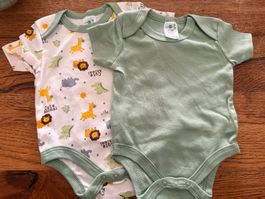 Body-Set-Strampler-Tiere-Bären- Kurzarm-60% Cotton Gr.56-62