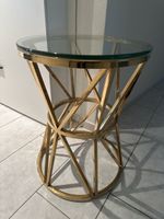 Moderner Beistelltisch Gold & Glas - Rund - Wie neu