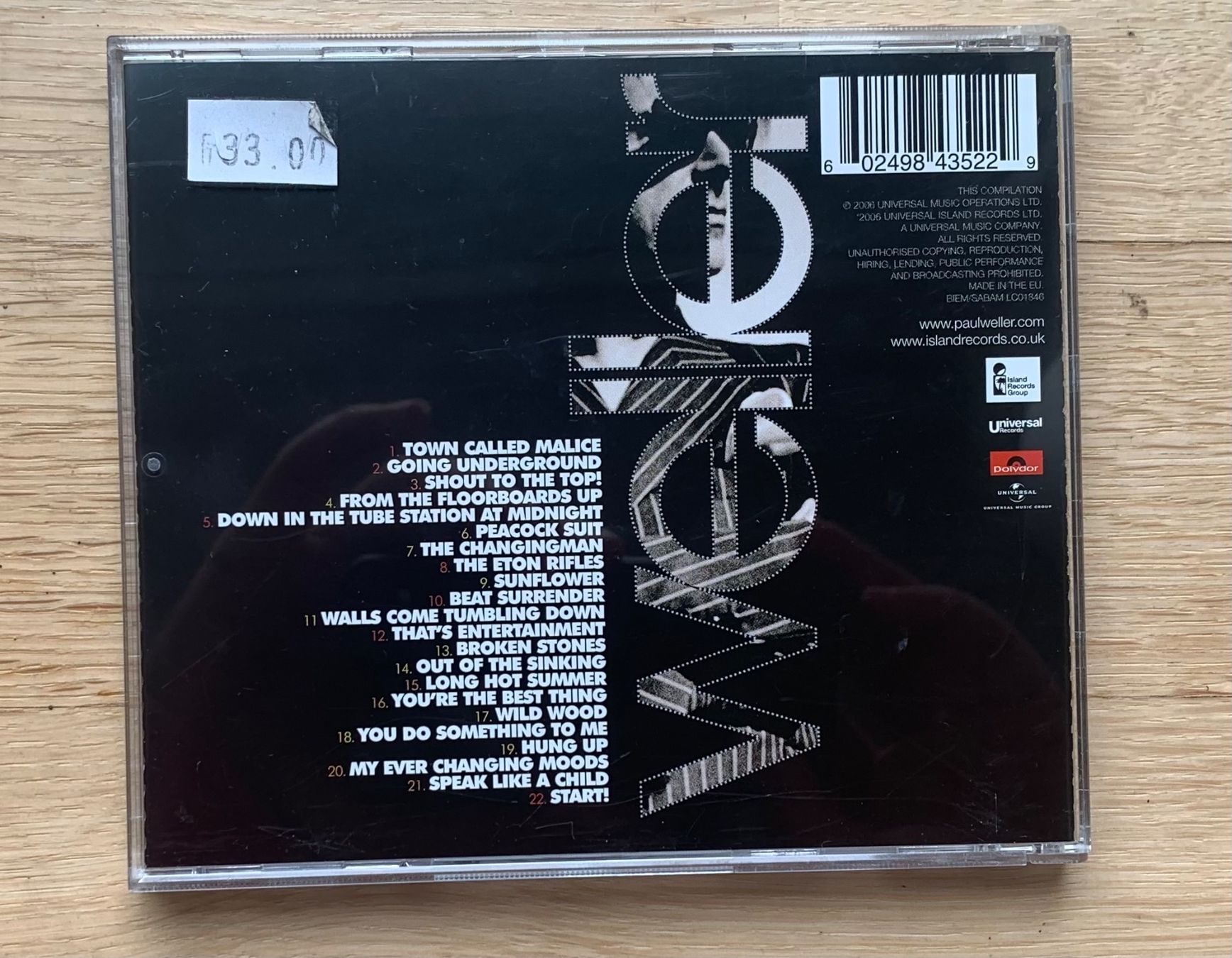 CD: Paul Weller HitParade – Usato da Zürich venduto da Fieber 2