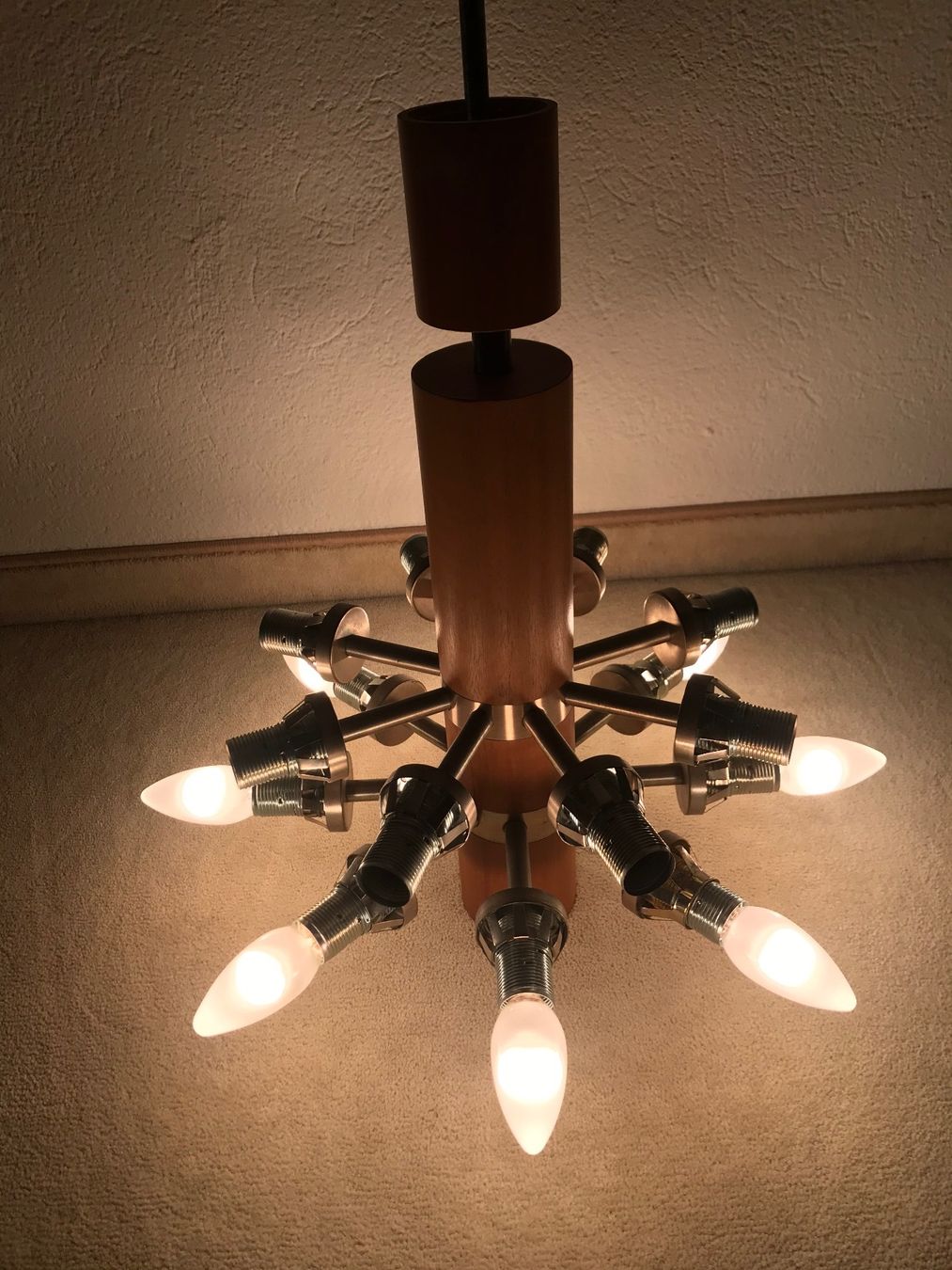 Temde Leuchten Lampadari & plafoniere: Temde: Sputnik Teak Kronleuchter mit 16 Schirmen – Usato da Küsnacht ZH venduto da Quiti 3