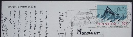 Cartoline postali: ZERMATT Matterhorn, Pferde-Schlitten – Usato da Jona venduto da philajona 1