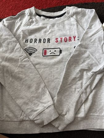 Cooler, grauer Winter-Pullover "Horror Story", Grössen S