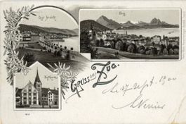 Zug   ZG  mit Quai Ansicht und Zyitthurm      um 1900