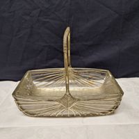 Versand möglich! Antikes Körbchen mit Glaseinsatz, Artdeco