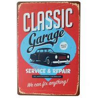 Rusty Blechschild-CLASSIC GARAGE-RED