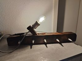 Rustikale Lampe aus alter Hobelbank - Vintage Deko!