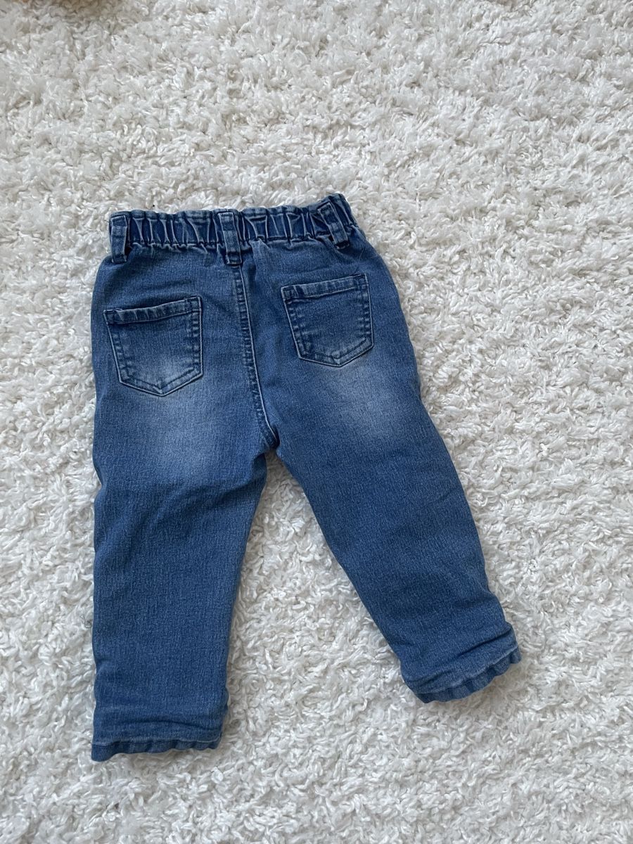 Hosen: Pantalon en jean doublé taille élastique taille 80cm – Gebraucht aus Versoix von Pti-pois 1
