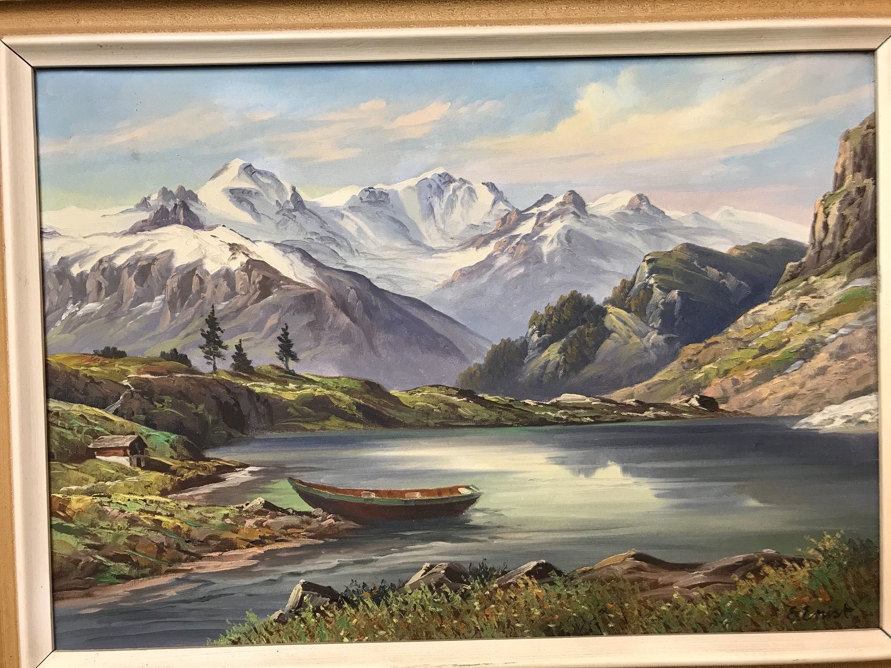 Dipinti: E. ERNST Sig. Gemälde Öl a. Lwd. 84x65cm – Usato da Zürich venduto da Artnuvo 5