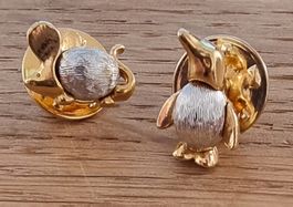 Anstecknadeln Pinguin & Maus Vintage Rarität