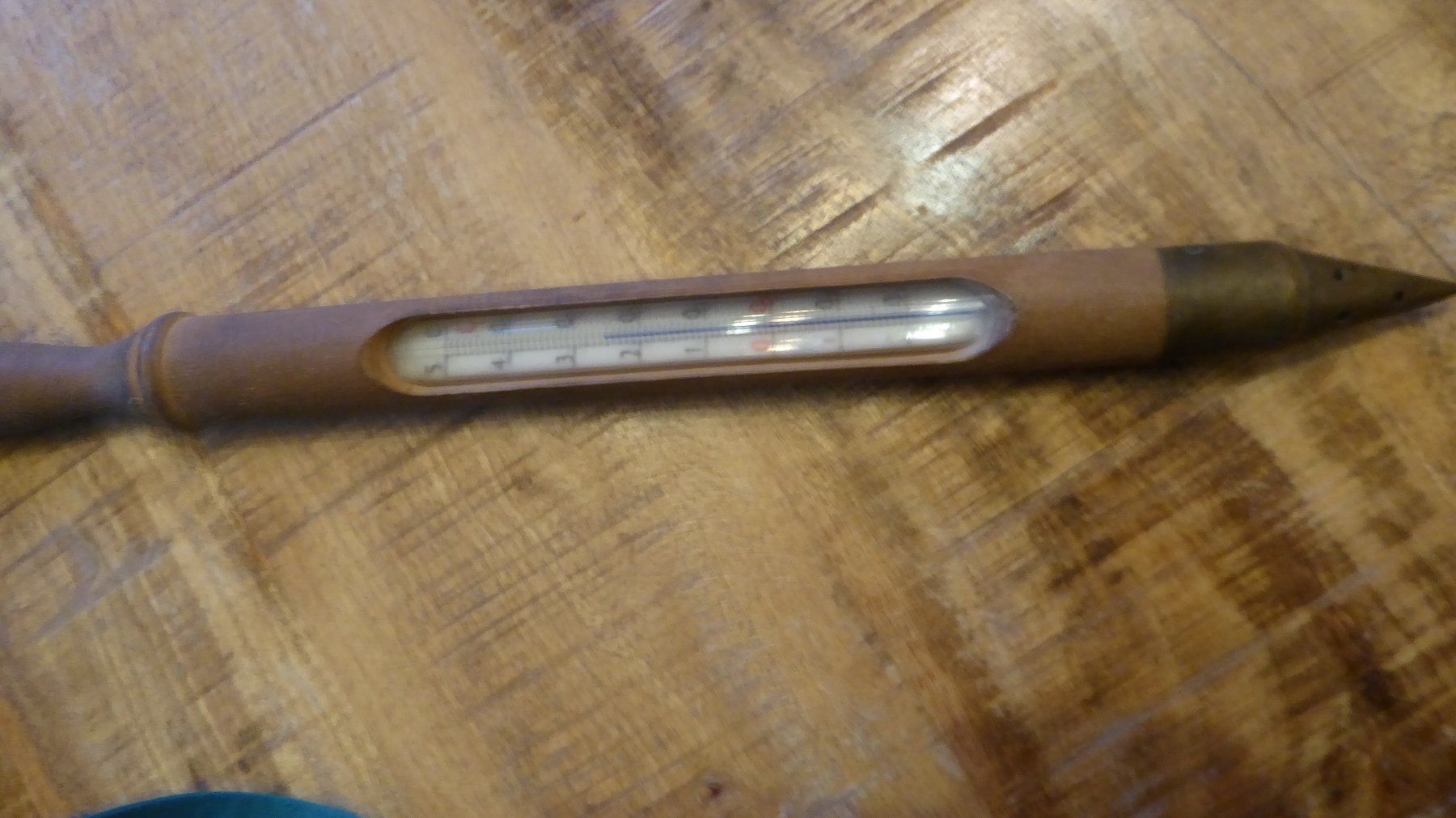 Sonstiges für Haushalt & Wohnen: Antikes Thermometer Holz Spitze Metal – Gebraucht aus Sargans von Benziner 1