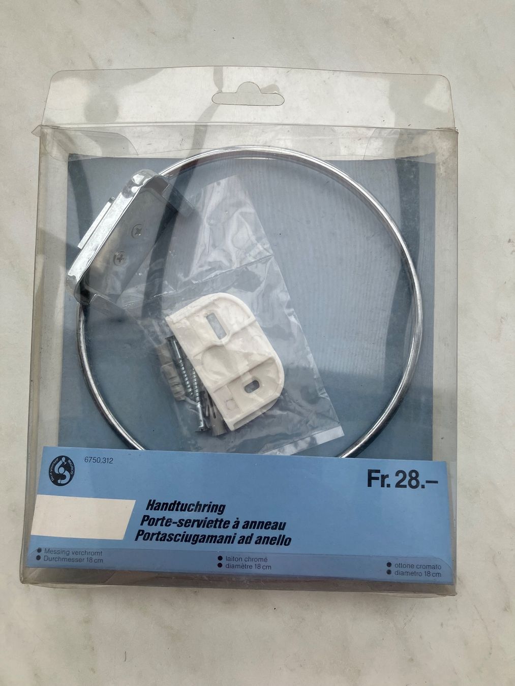 Portasciugamani: Handtuchring, verchromt, neu, Durchmesser 18 cm – Nuovo e nell'imballaggio originale da Rüegsauschachen venduto da limek