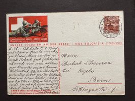 Militärpostkarte 1940 Grenzbesetzung  gest. (P682)