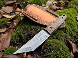 Damast Messer feststehend HANDMADE 21cm ODERMATT No. 67 NEU
