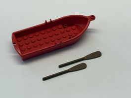 1 Stück /Rotes Lego Boot mit Ruder.