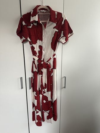 H&M Hemdkleid rot/weiss