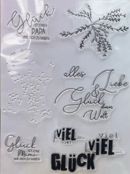 Timbri: Silikonstempel Nr.774, viel Glück, Texte – Nuovo e nell'imballaggio originale da Gretzenbach venduto da Fliegepilz56 1