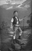 Alte Appenzeller Knaben Tracht Postkarte, gel. 1916