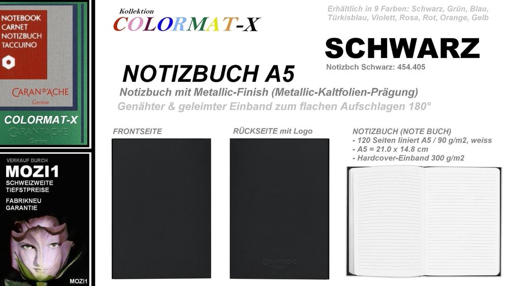 454.410 Notizbuch A5 Colormat-X Caran d'Ache * metallic ROSA