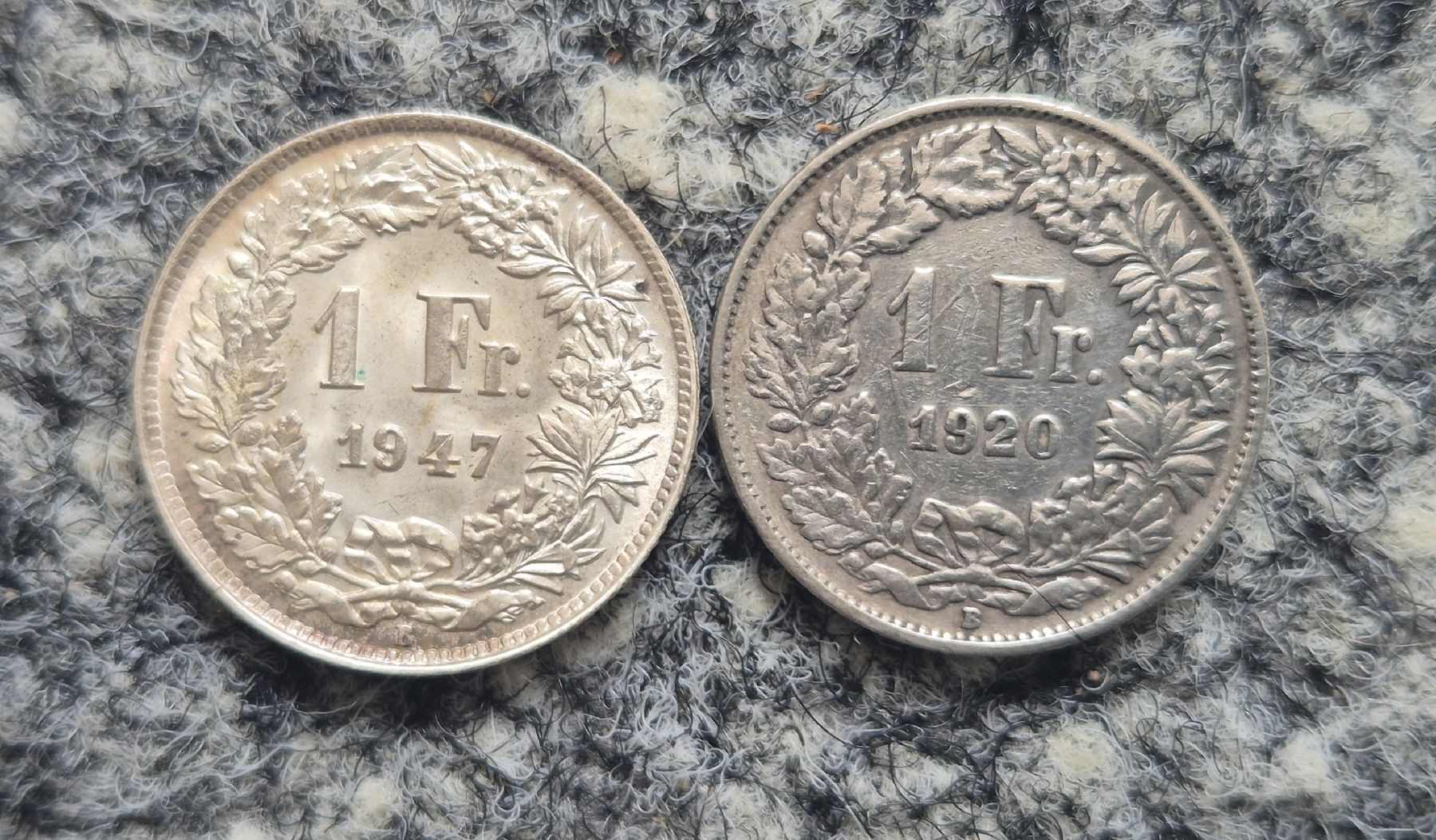 Tutti le monete: Top Duo Silber 2x 1 Franken 1947/1920 – Usato da Grenchen venduto da Grenchen_Coins