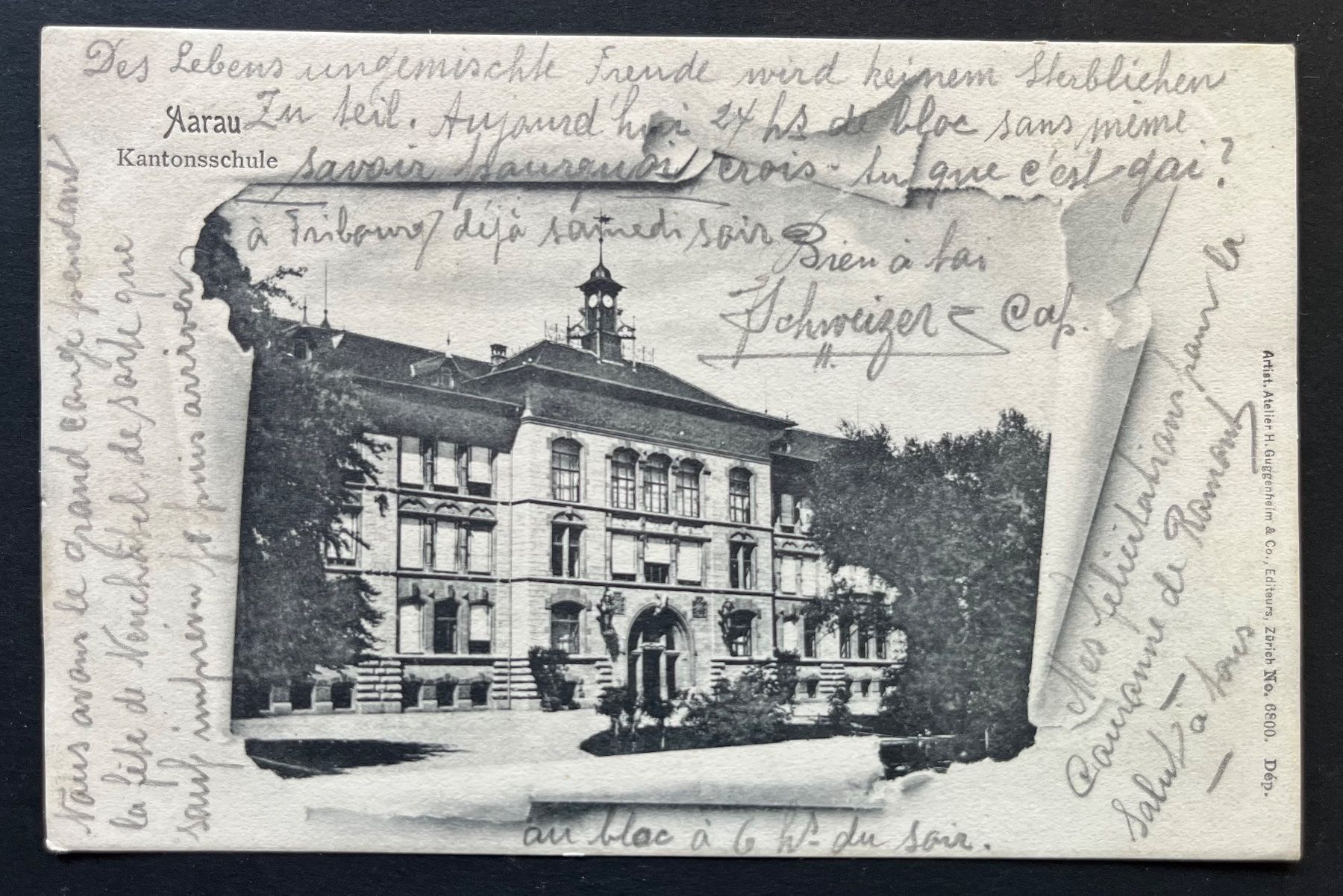 Cartoline postali: Aarau Kantonsschule, 1905 – Usato da Ostermundigen venduto da DaxKarten-75