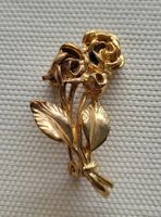 Broche vintage dorée - Bouquet de roses