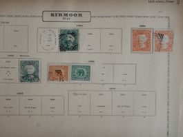 Indien Britische Gebiete Sammlung III auf uralten Vordruckse