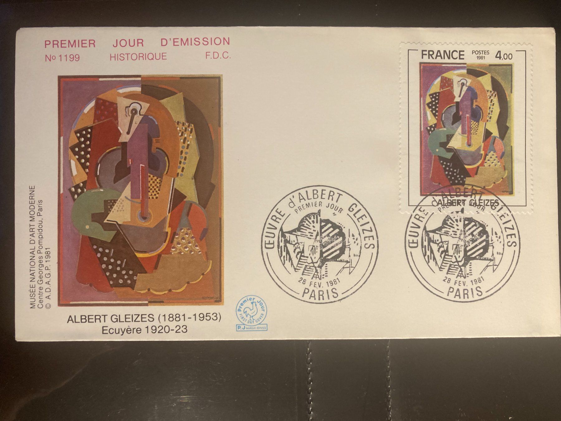 Tous les timbres: Frankreich 1981 Ersttagsbrief Albert Gleizes Komposition – Neuf (Voir description) à Liestal par schnueps