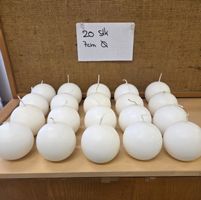 Kugelkerzen weiss 20 Stück Durchmesser 7 cm neuwertig