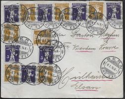 1914 Brief BERN MEHRFACHFRANKATUR speziell ins Elsass ab 1.-