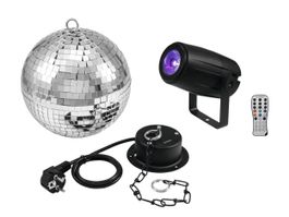 Spiegelkugel 20cm mit Motor + LED Spot