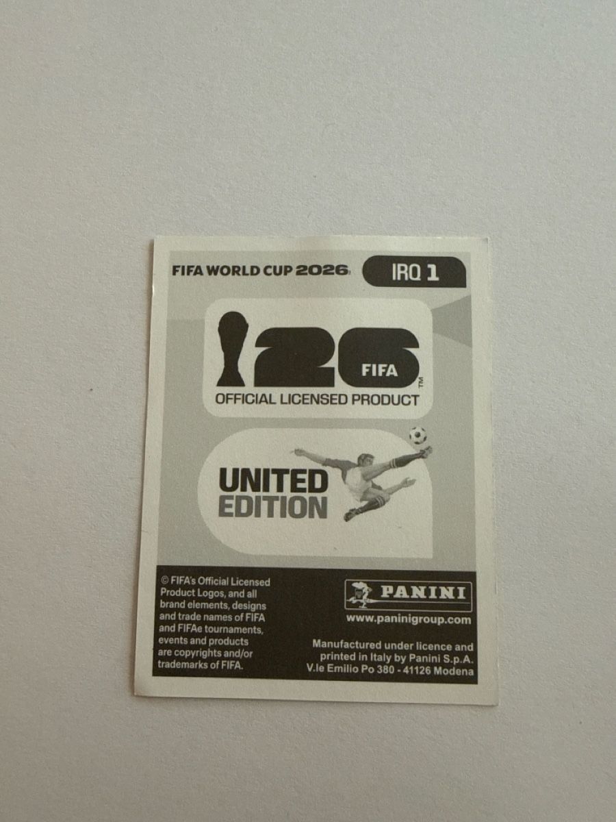 Panini Carte collezionabili: IRQ1 Panini FIFA World Cup 2026 – Nuovo (secondo la descrizione) da Muotathal venduto da sin_pdj6 1