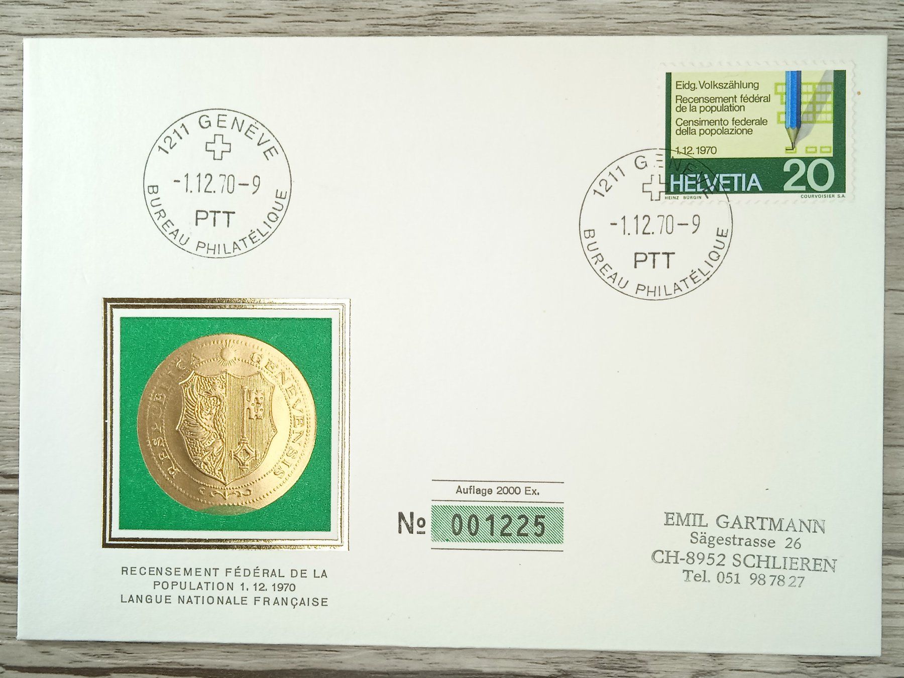 Tutti i francobolli: TR96 Enveloppe + Timbre Suisse 1970 - 2000 Ex – Usato da Cousset venduto da Patrick_Collections