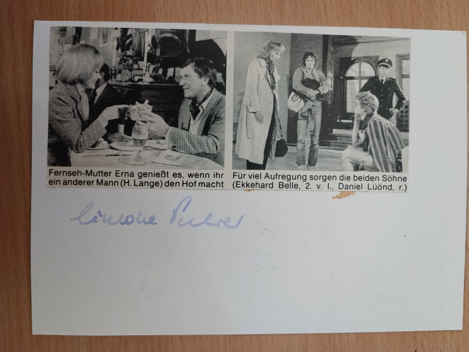 Autografi: Lieselotte Pulver - handsigniert – Usato da Menziken venduto da Artographs