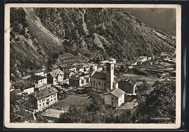 Cartoline postali: AK Campocologno, Teilansicht mit Kirche – Usato da Berlin venduto da bartko-reher