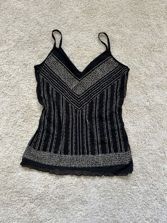 beautiful y2k top black with silver details  