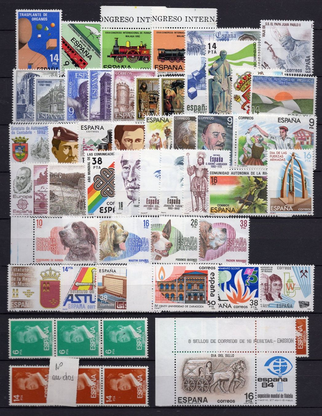 Alle Briefmarken: R5852  /  Espagne neufs 1982  XX – Neu (gemäss Beschreibung) aus Ste-Croix von MONT-TAGNAC