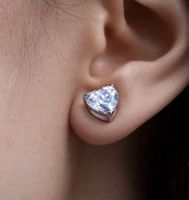 Naktina Heart Cut Stud Silver Earrings