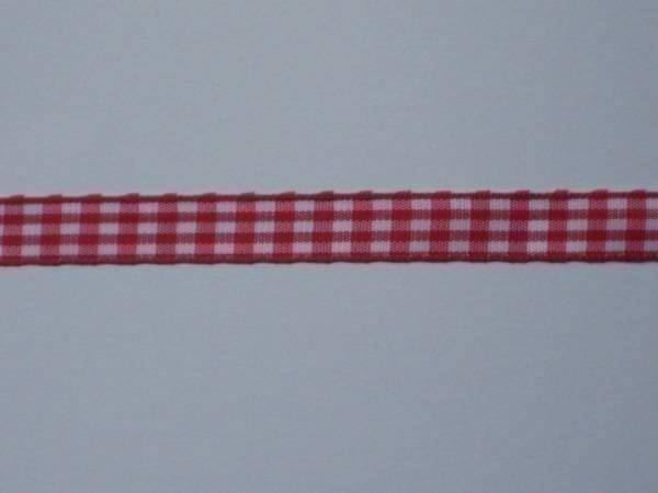 Nastri decorativi: Karoband Polyester rot/weiss 1cm breit Reststück! – Nuovo e nell'imballaggio originale da Füllinsdorf venduto da Schlupp 1