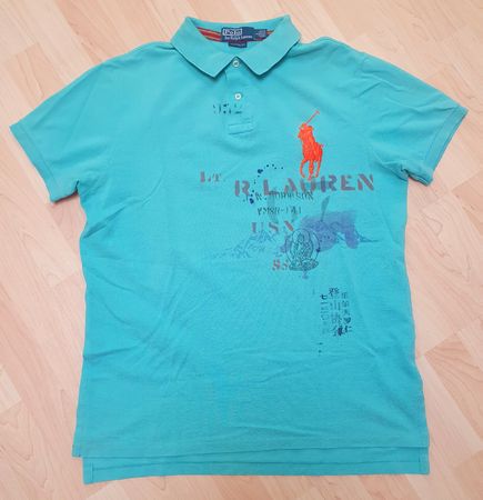 Polo Ralph Lauren Custom Fit Grösse L Türkis Top Zustand