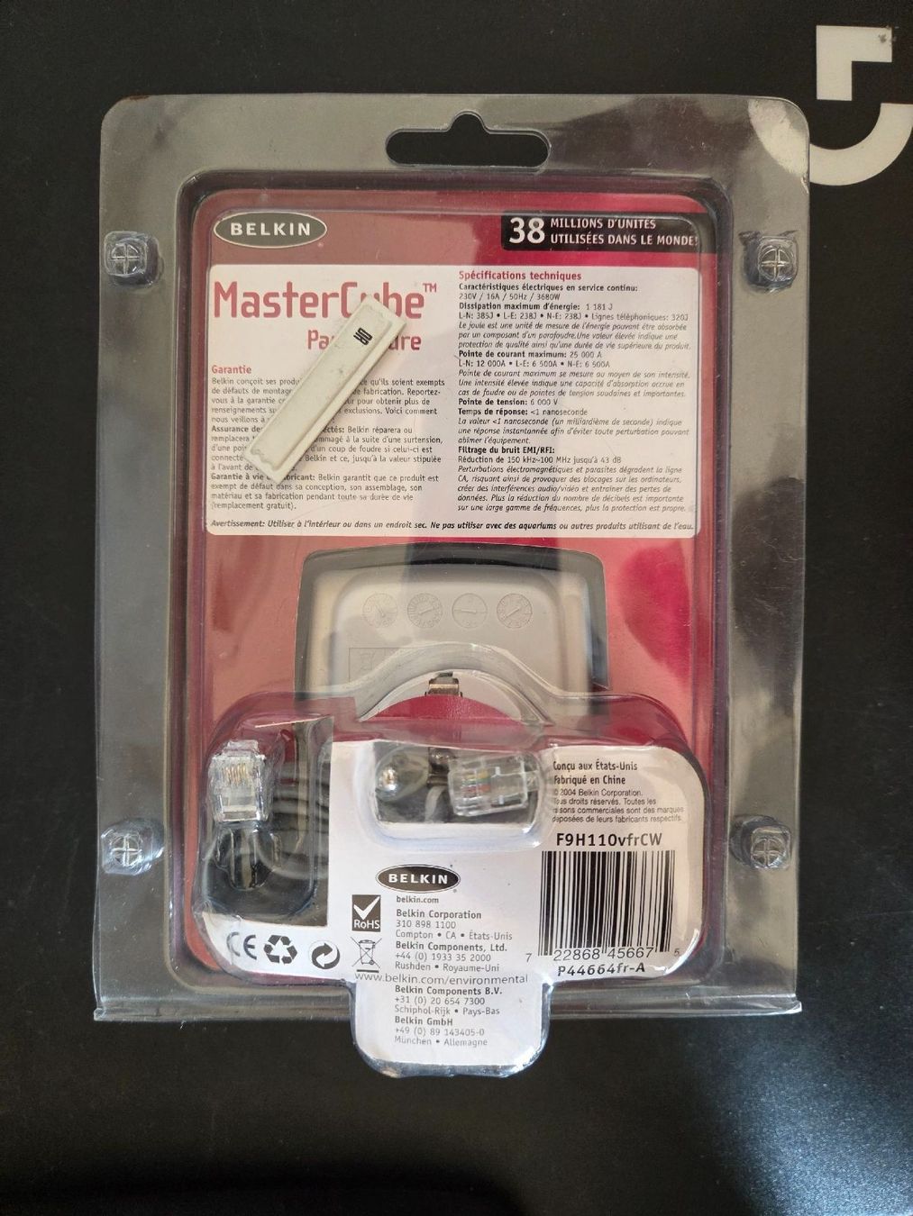 Belkin Unità & Adattatore: Prise parafoudre - 25000 amp Belkin MasterCube – Nuovo e nell'imballaggio originale da Territet venduto da Cenh 1