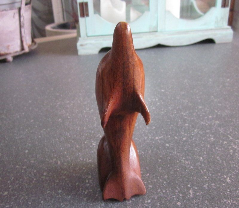 Figuren: Vintage Holzfigur Delfin, Höhe 14 cm – Gebraucht aus Bischofszell von raika 3