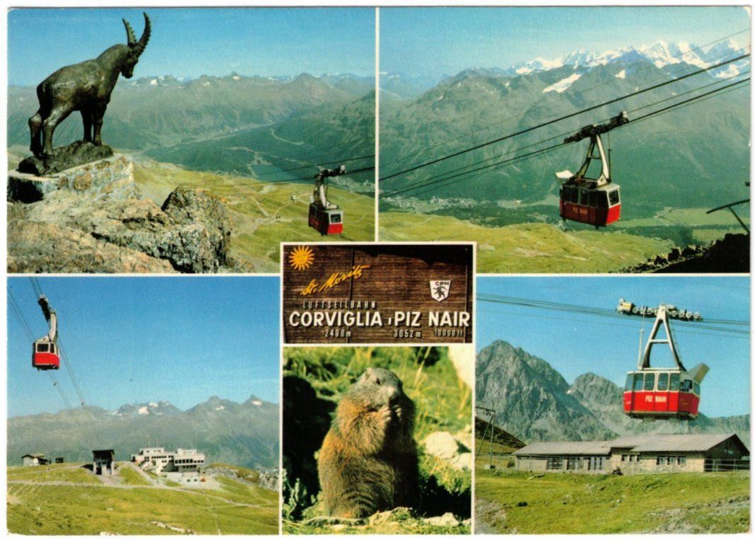 Cartoline postali: St. Moritz - 5 Bild AK Corviglia – Usato da Binningen venduto da Mountainrider