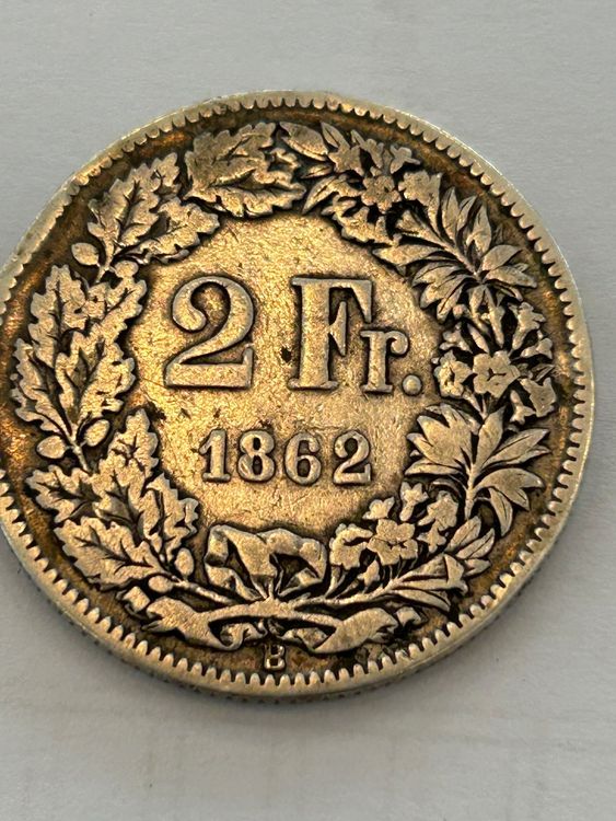 Tutti le monete: Alte silber 2 Franken 1862 – Usato da herisau venduto da hb_gold