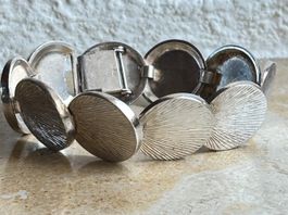 Vintage Armband 925 Silber, runde Muschel- Glieder