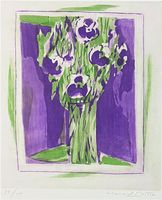 Heinrich Müller. Blumenstillleben. Farblitho.
