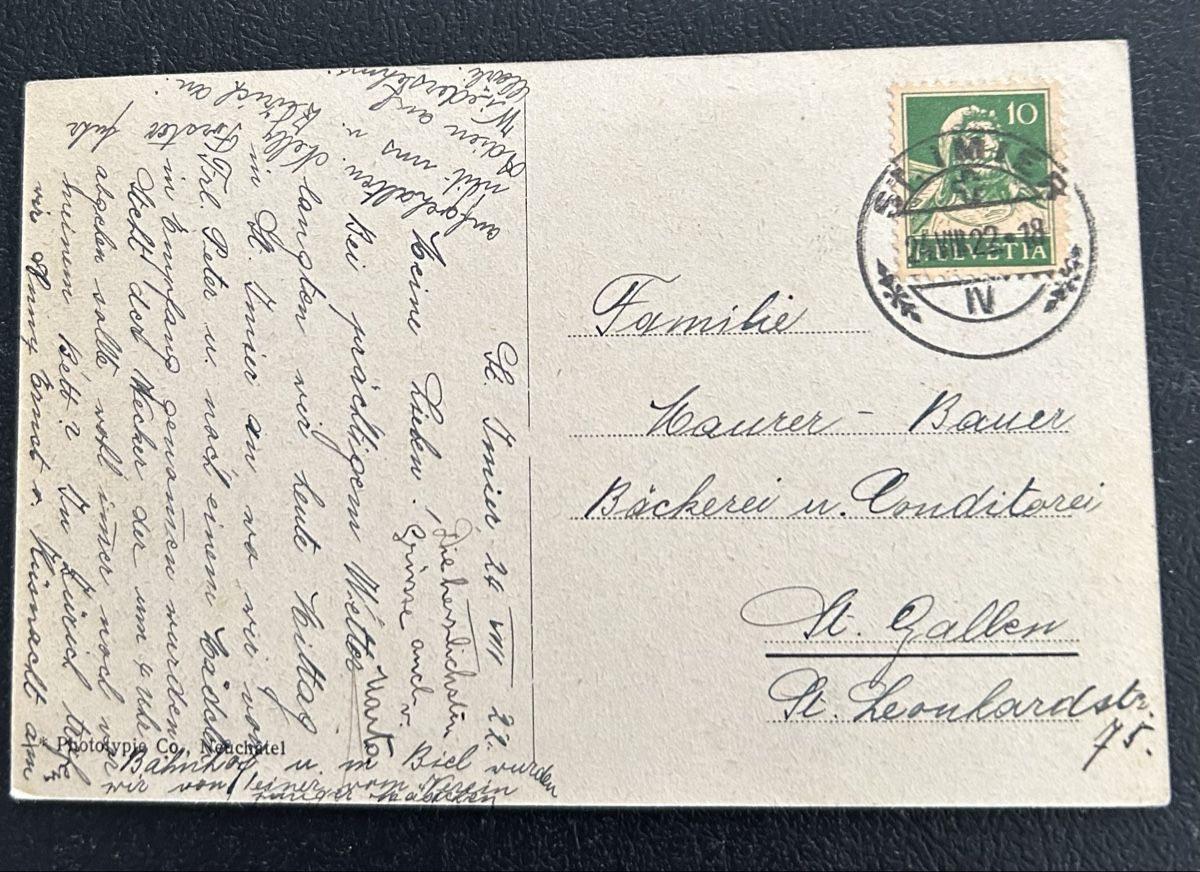 Ansichtskarten: St.Jmier Rue Francillon  – Gebraucht aus Horw von Tellbub 1
