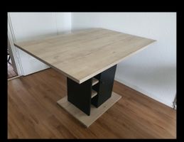 Esstisch für 4 Holzoptik schwarz mit Ablagefächern gebraucht