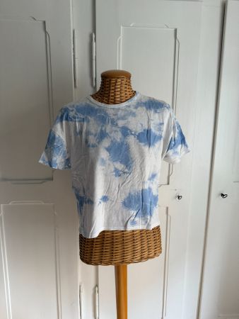 ZARA - Batik T-Shirt blau-weiss M