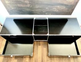Stylisches USM Haller Sideboard schwarz TV Möbel