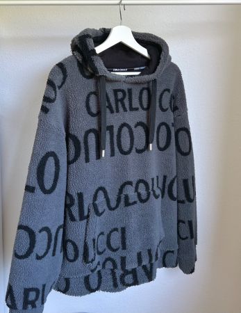 Carlo Colucci Hoodie & Bucket Hat Set Anthrazit - wie NEU